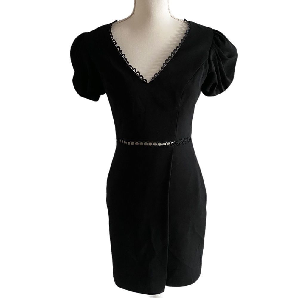 Monique Lhuillier Black Cut Out Dress Size 4